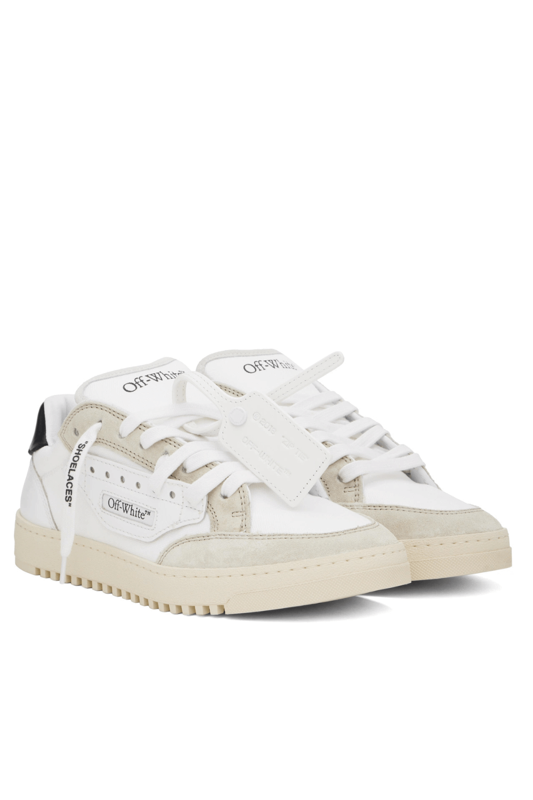 Кожени маратонки Off-White 5.0, бели и черни