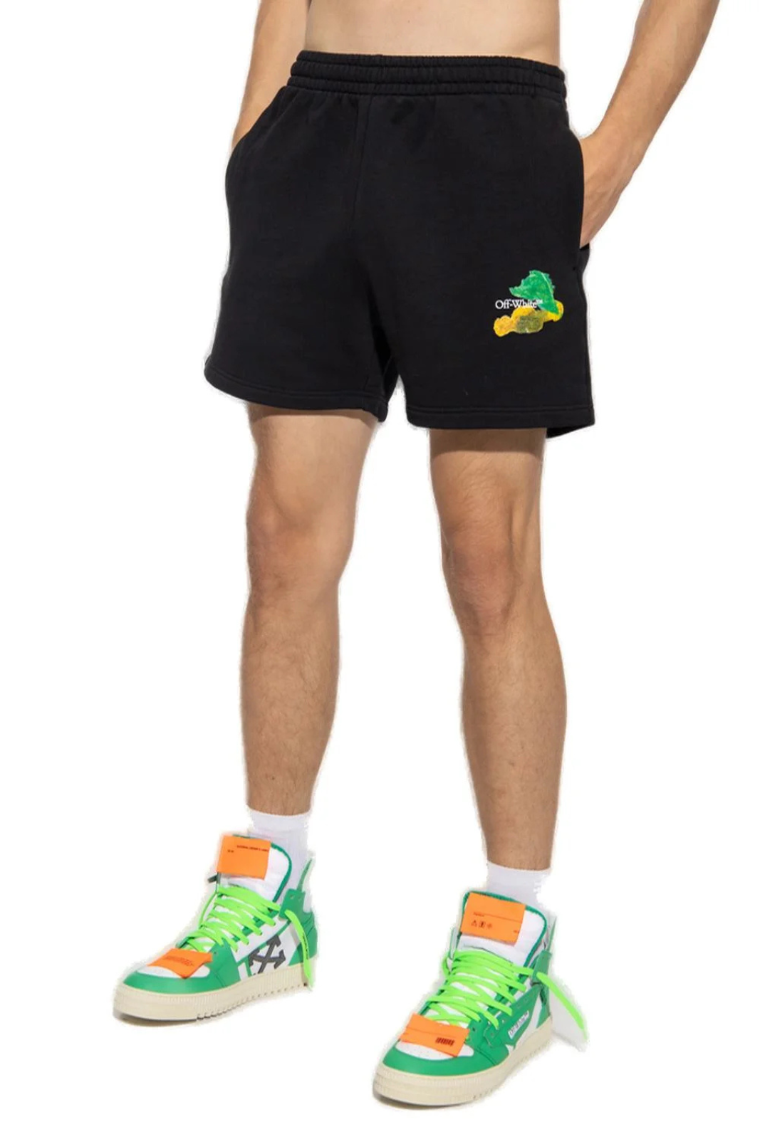 Шорти с висока талия и лого Off White