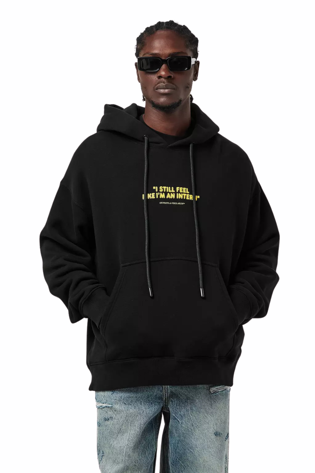 Off-White Men's Intern Skate Cotton Long Sleeve Hoodie Black