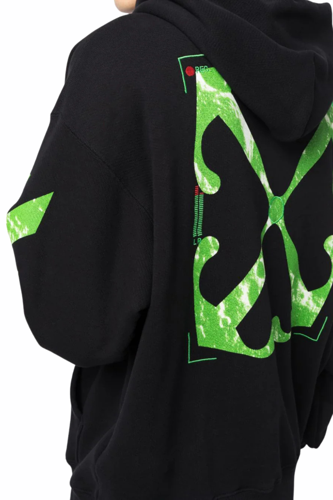 Off-White Moon Tab Over Hoodie Black Green