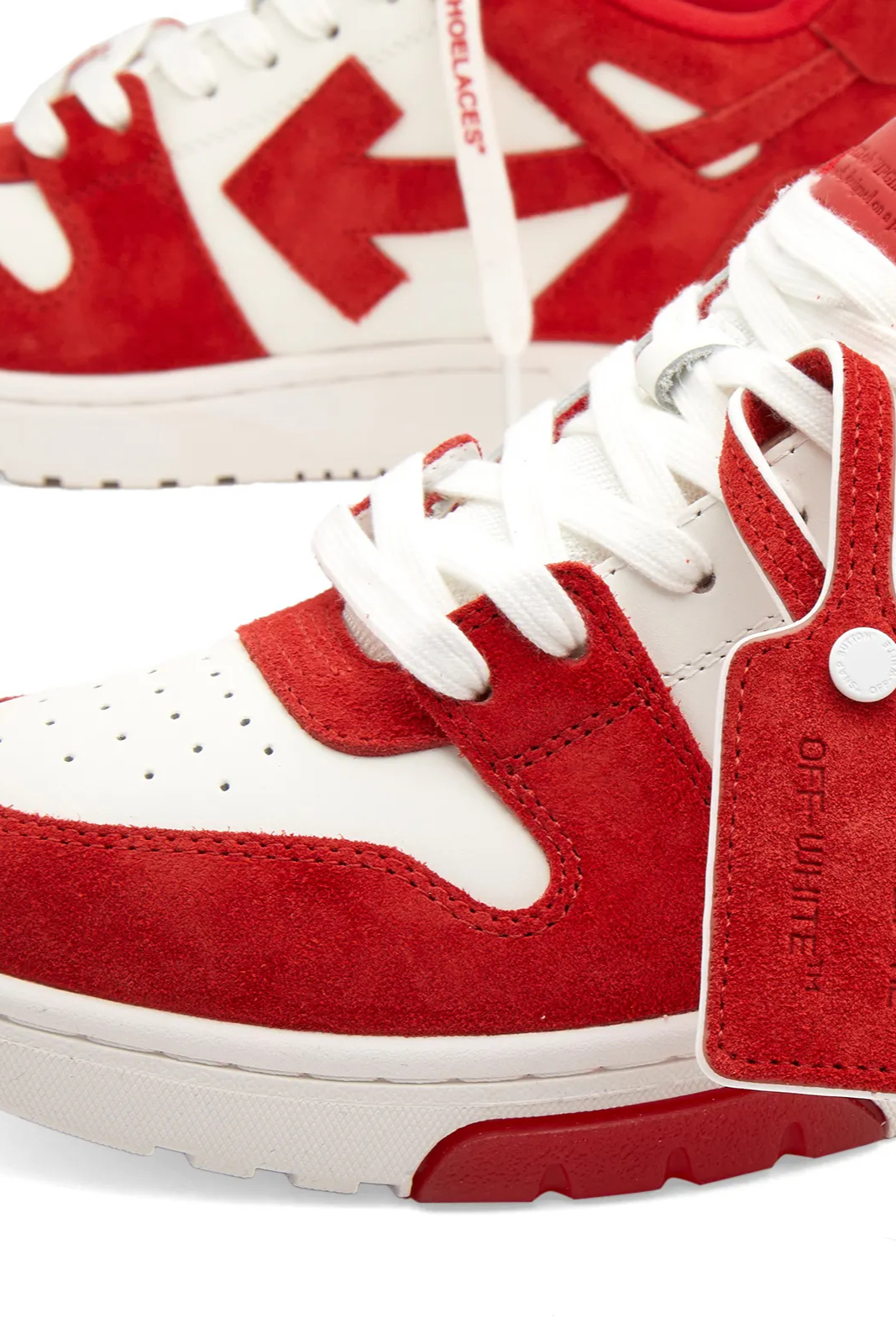 Off-White Out Of Office Suede Sneaker – White Red