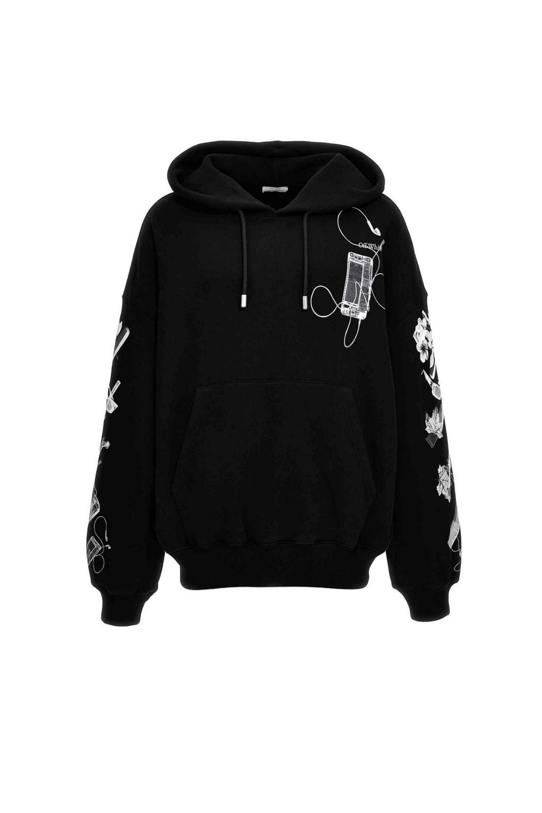 Off-White Scan Arrow Cotton Black Oversized Hoodie