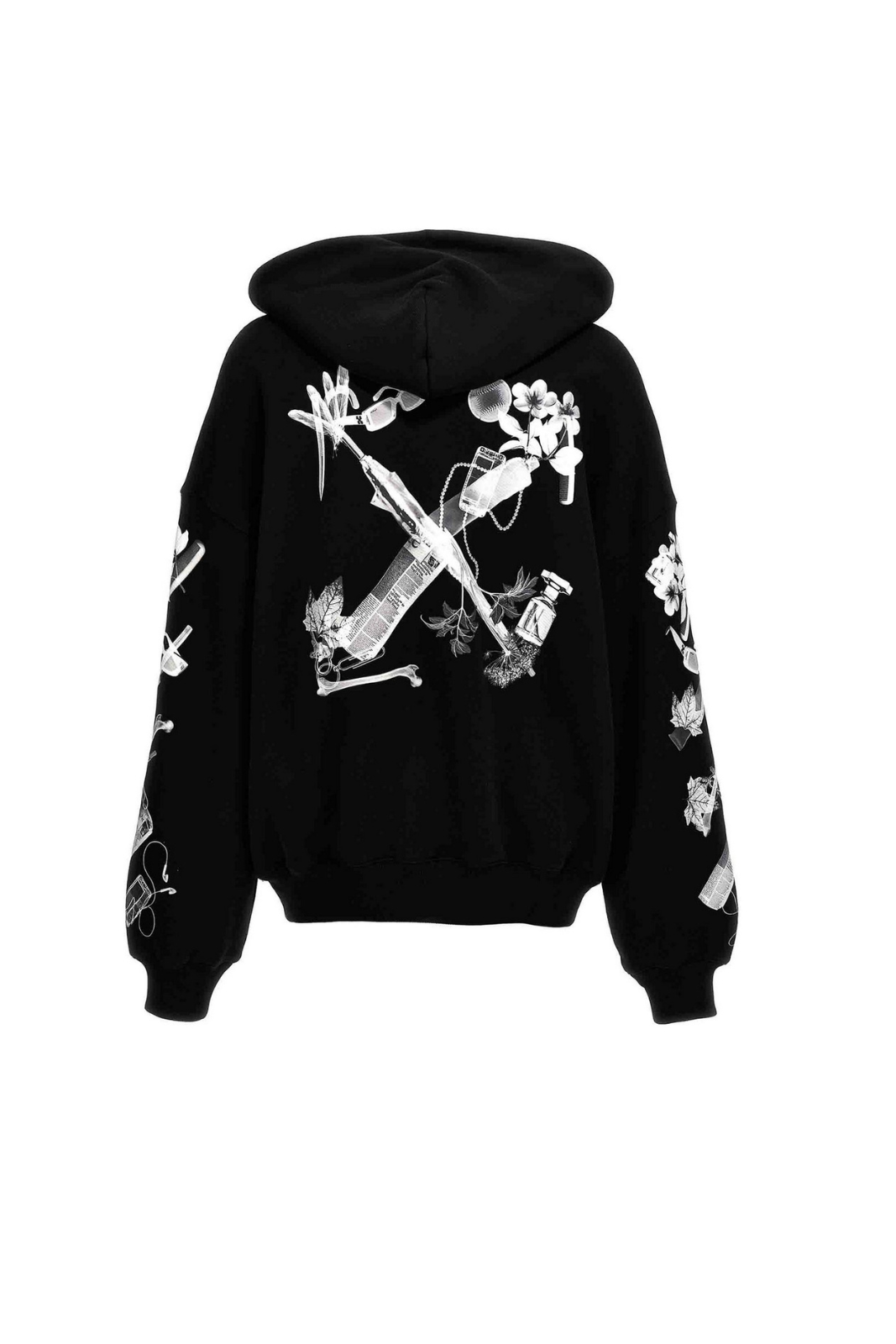 Off-White Scan Arrow Cotton Black Oversized Hoodie