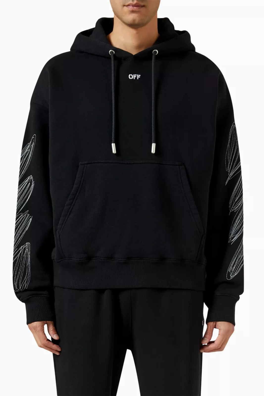 Off-White Scribble Diagonal Hoodie in Cotton