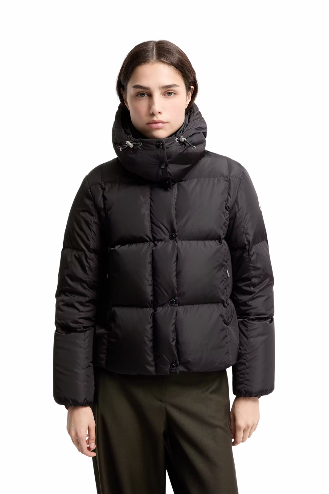 Пухено палто Moncler Torcon с меко лого