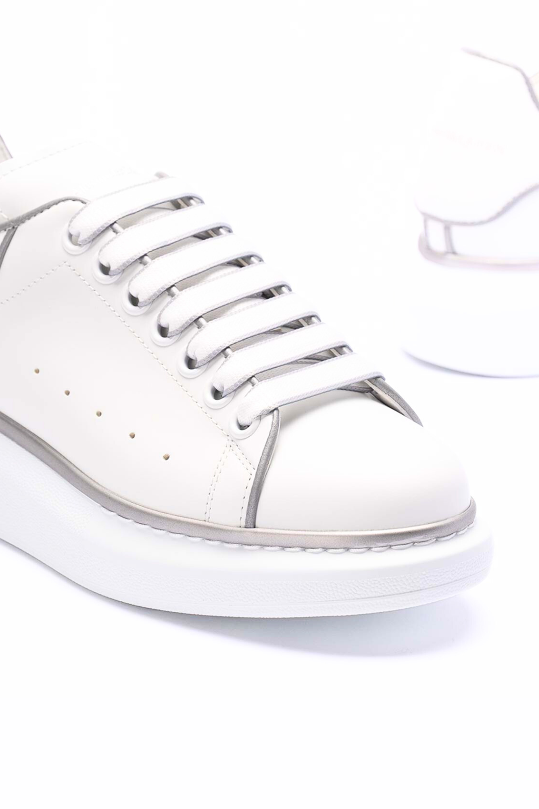 Alexander McQueen Oversized Woman Sneakers White Silver
