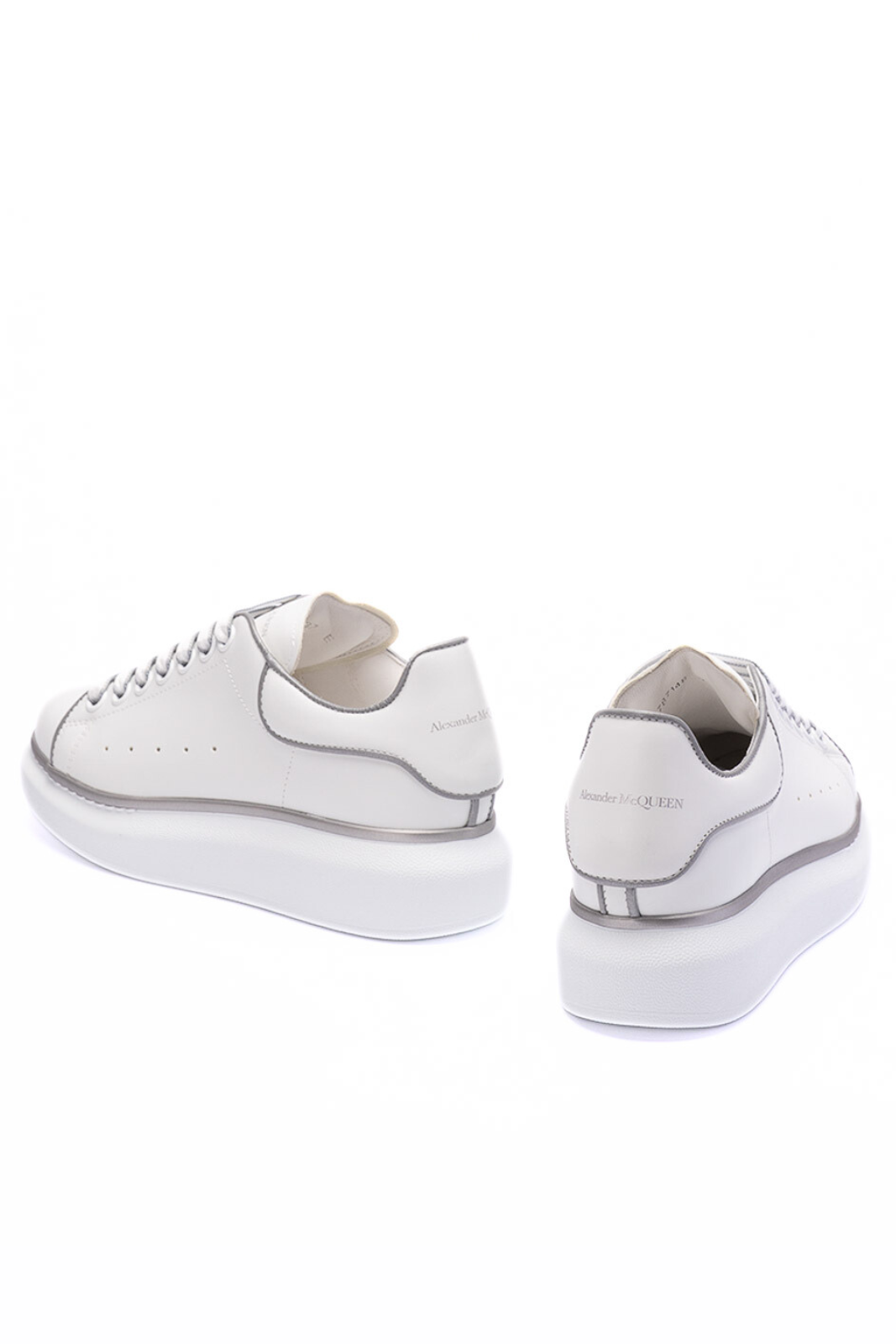 Alexander McQueen Oversized Woman Sneakers White Silver
