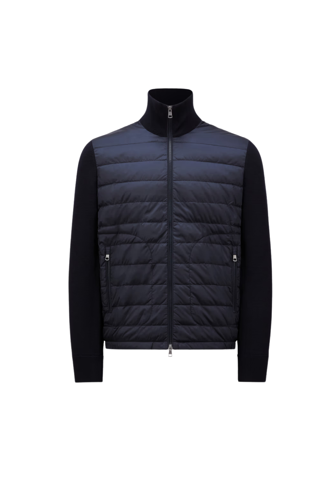 Moncler Padded Wool Cardigan Navy Blue