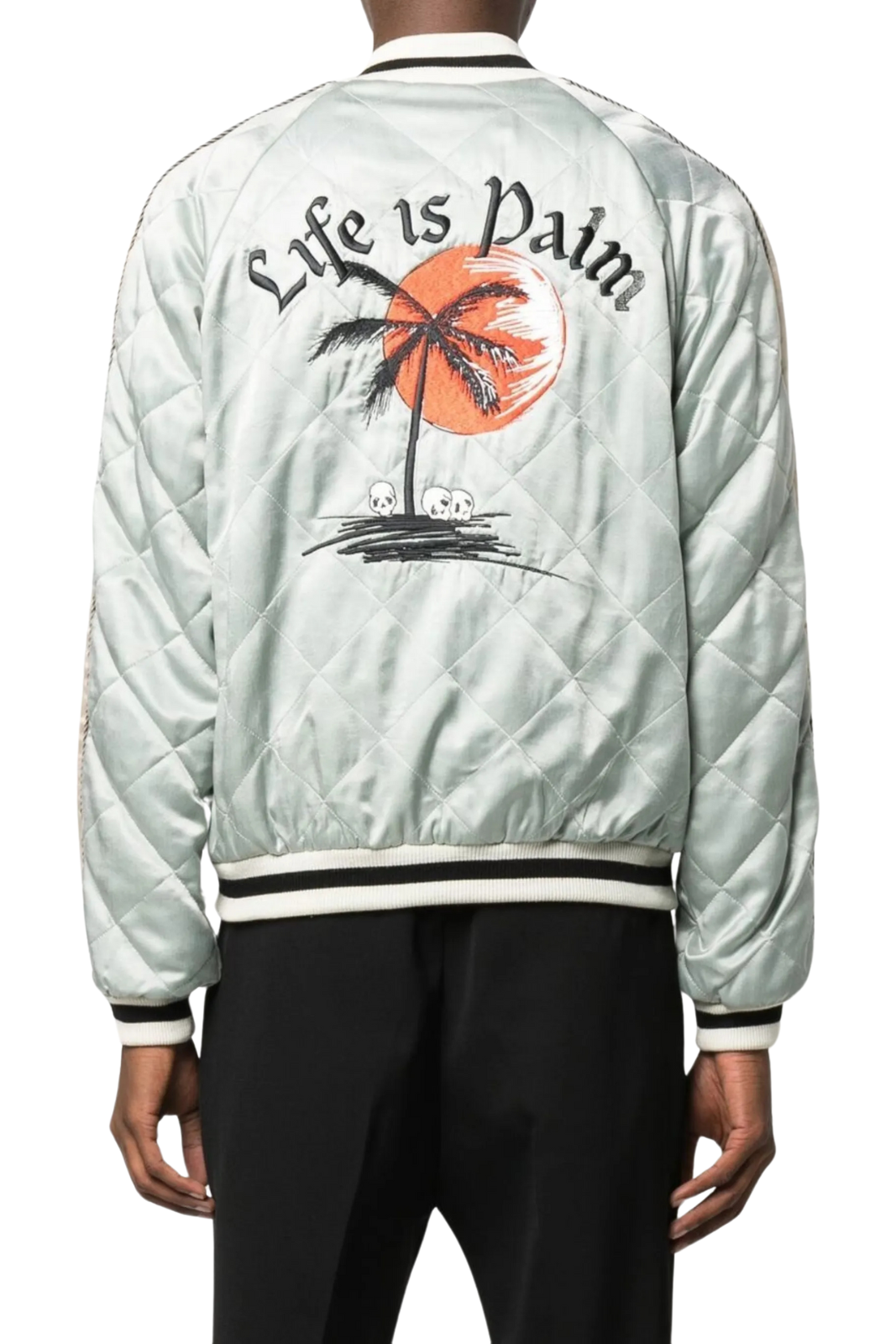 Palm Angels embroidered-motif quilted jacket