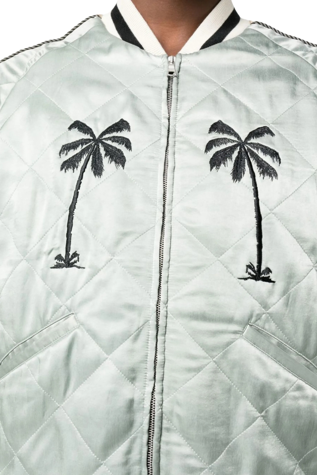 Palm Angels embroidered-motif quilted jacket for men