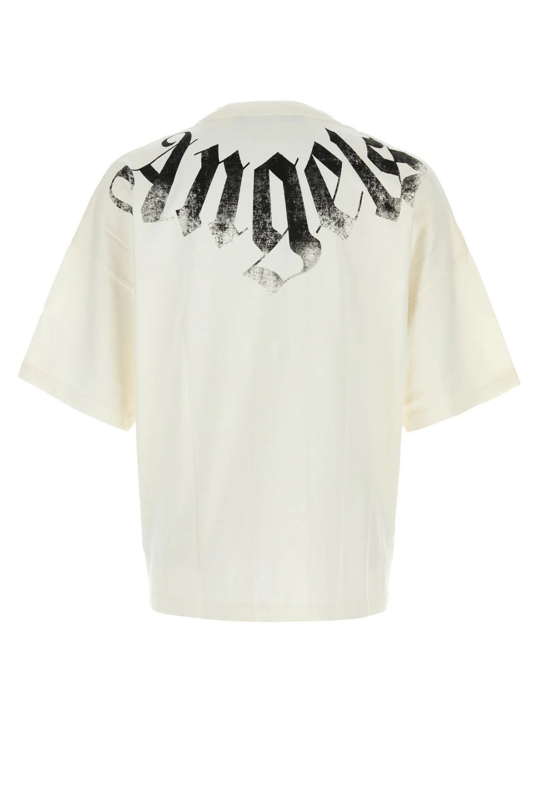Palm Angels Big Neck Logo Loose Tee White cotton oversize t-shirt
