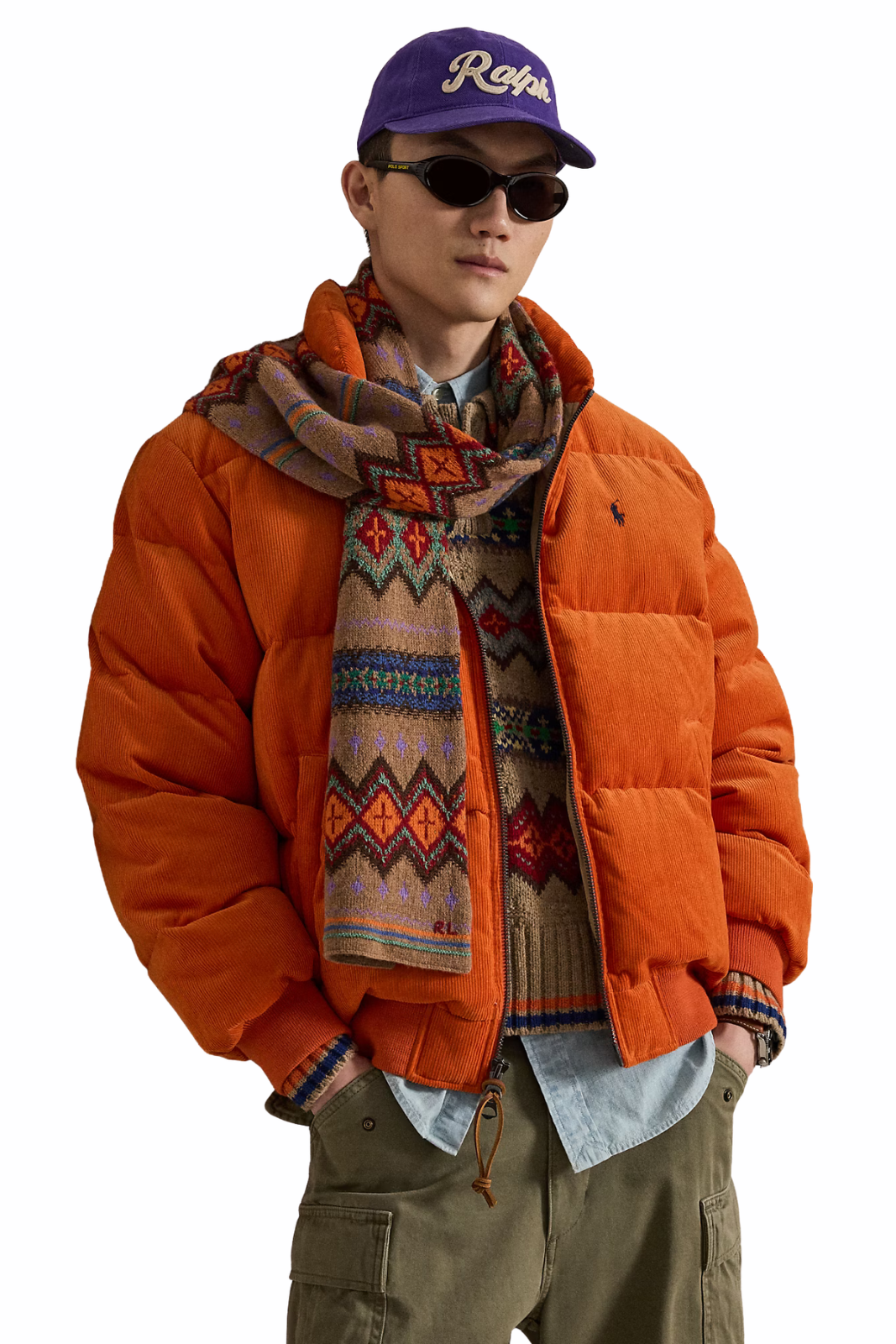 Polo Ralph Lauren The Wyoming Corduroy Down Jacket College Orange