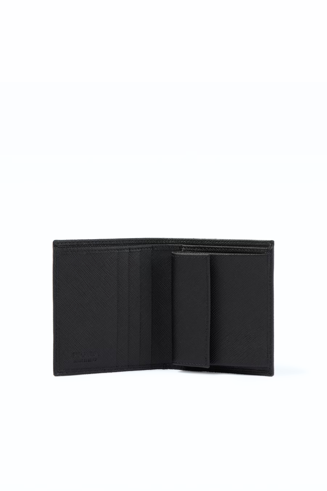 Prada Logo Saffiano leather wallet Black