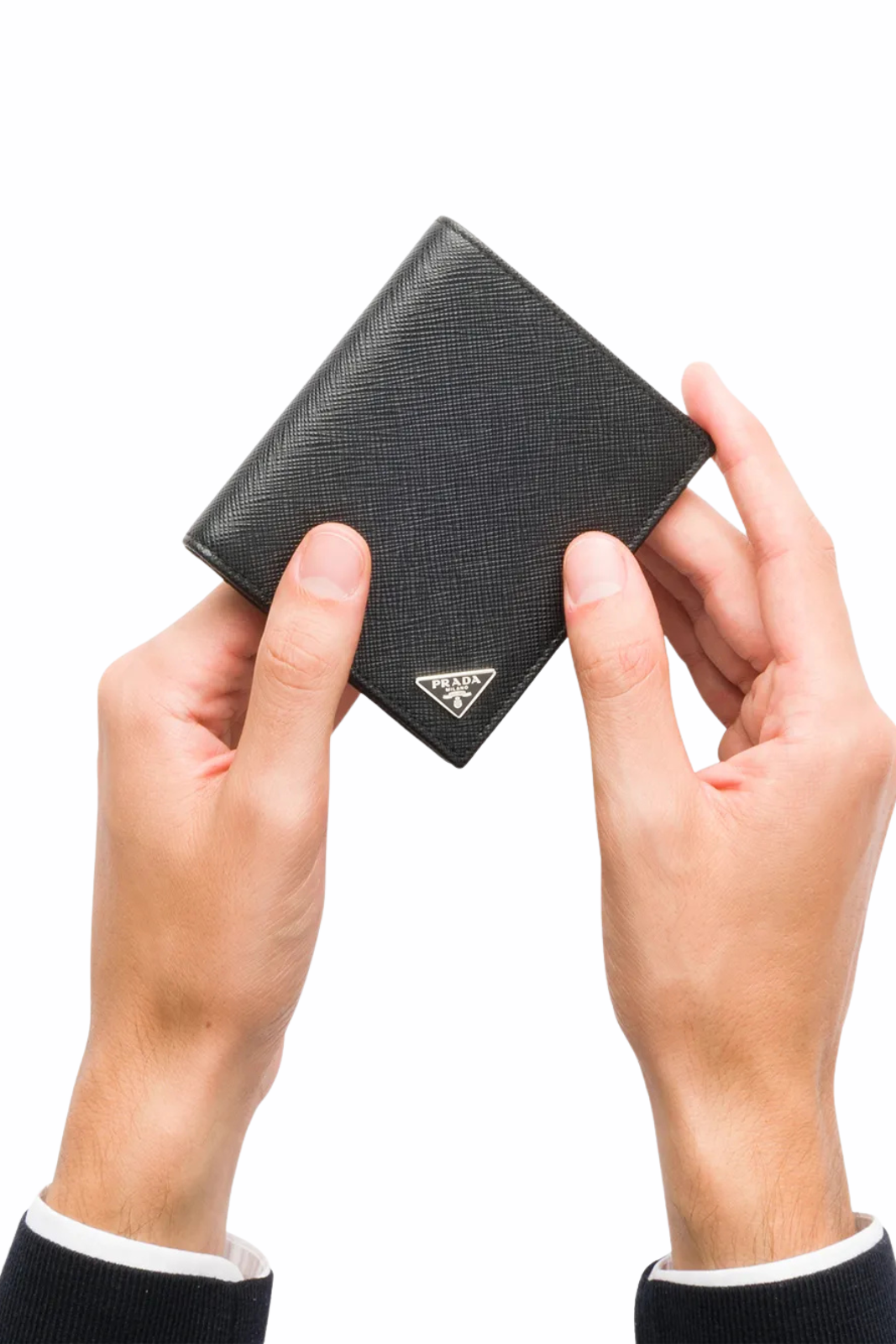 Prada Logo Saffiano leather wallet Black