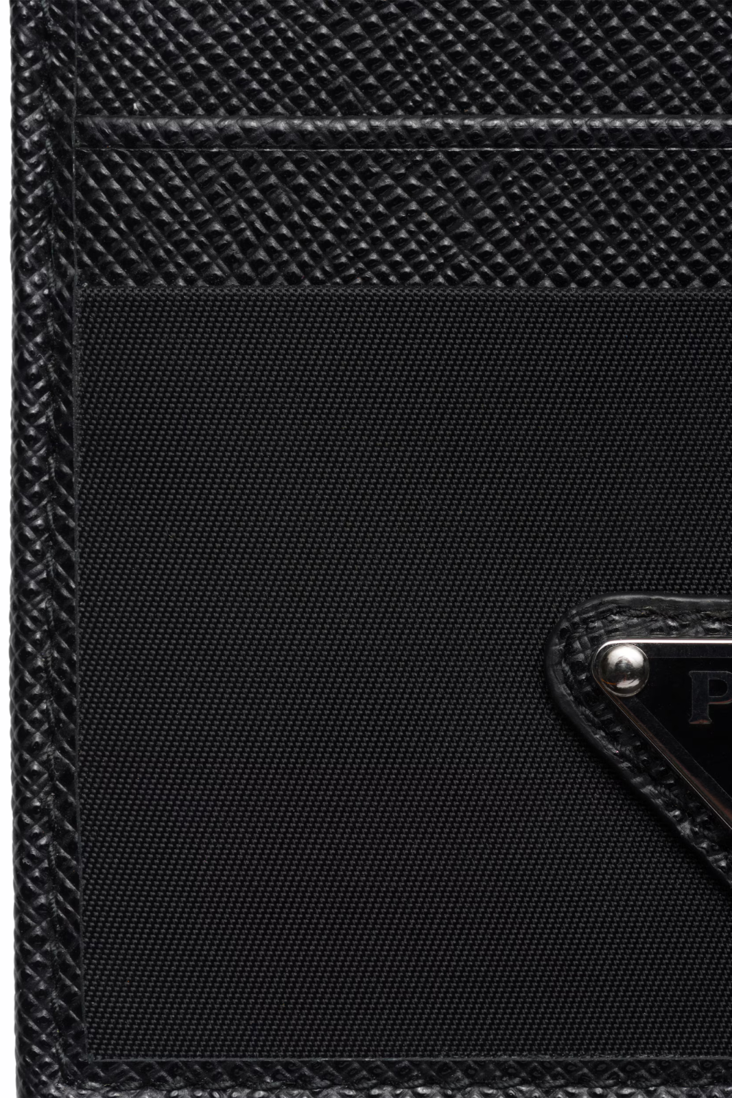 Prada Re-Nylon and Saffiano leather card holder Negru