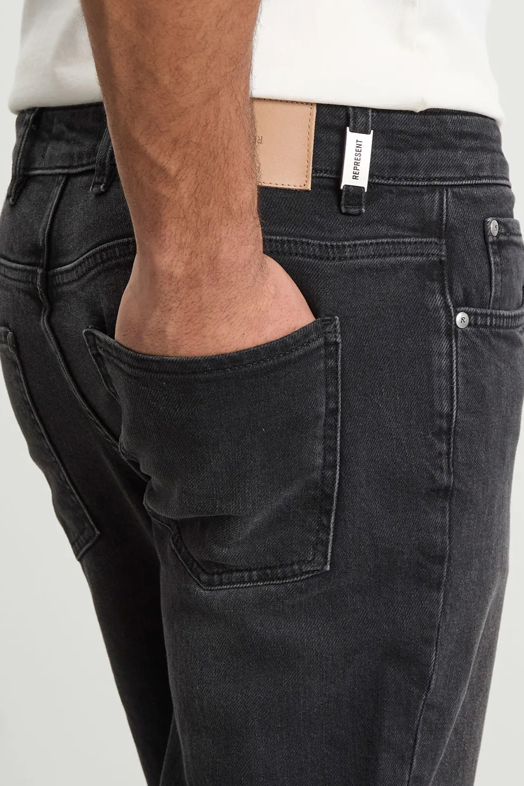 Represent Kick Flare Denim Jeans Aged Black