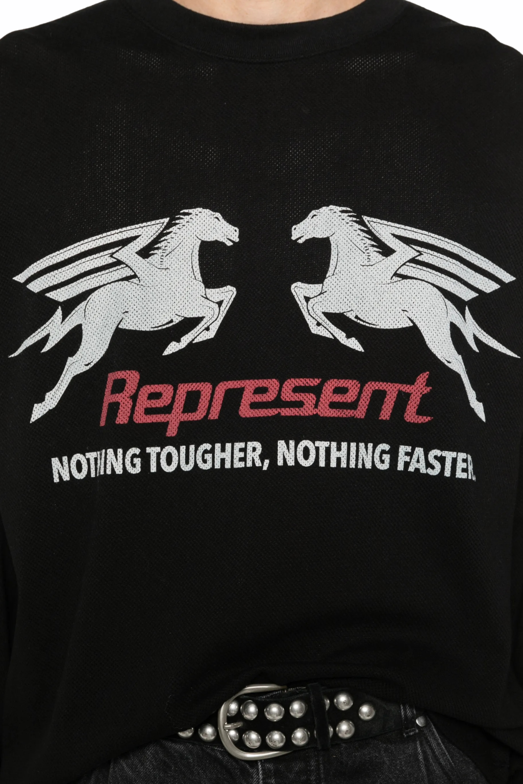 Represent Pegasus long-sleeve T-shirt Black White Red