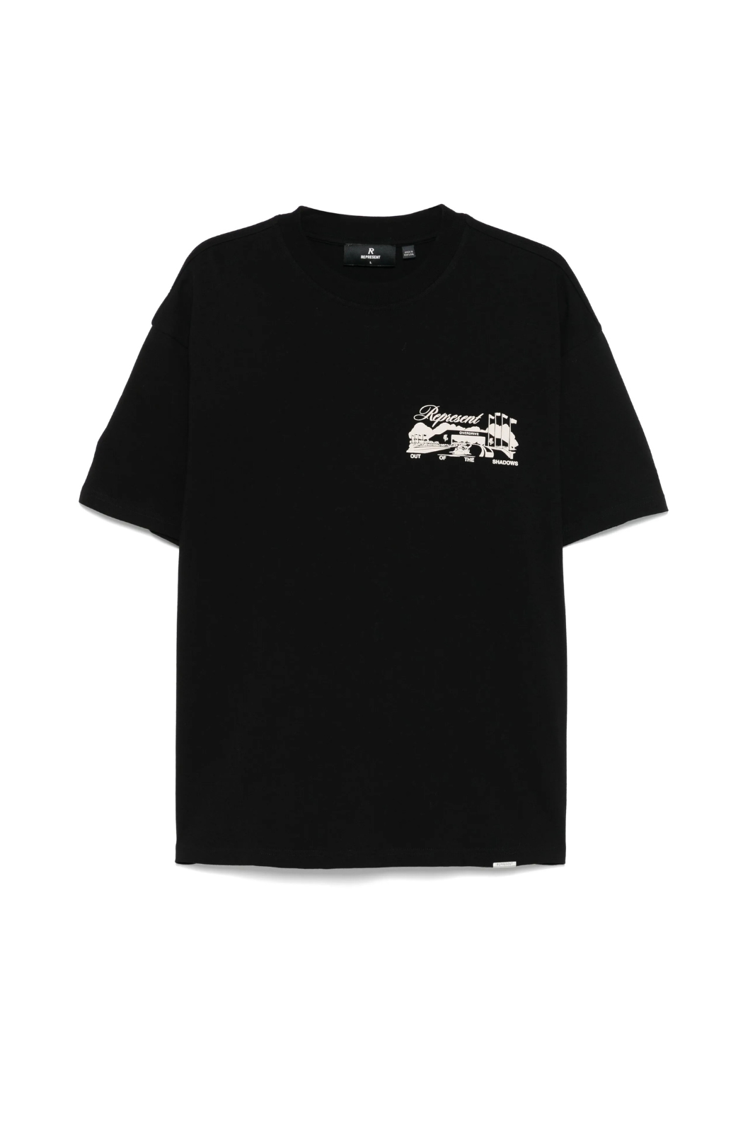 Тениска с щампа Represent Raceway, черна