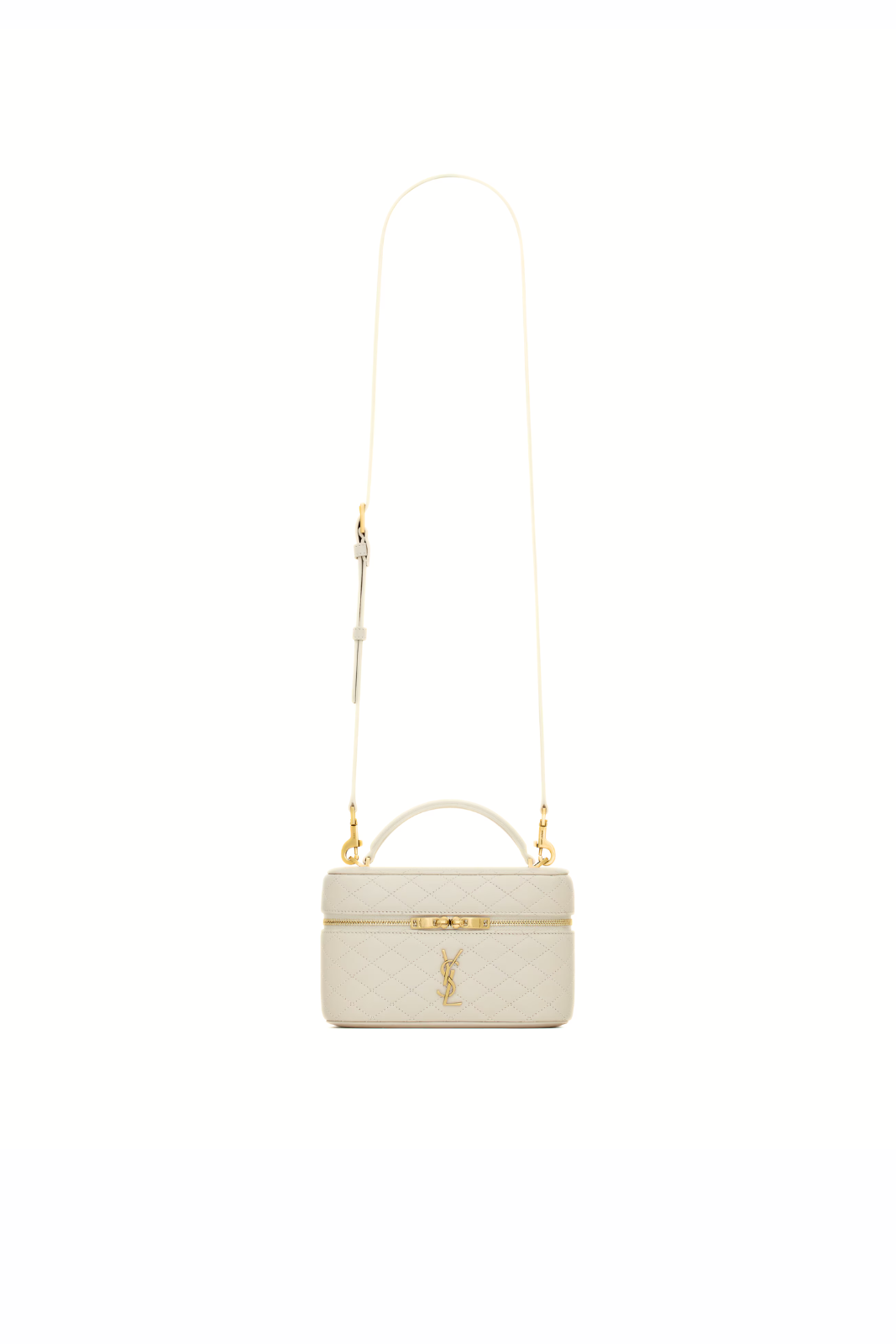 Saint Laurent Gaby Vanity Bag in Lambskin White