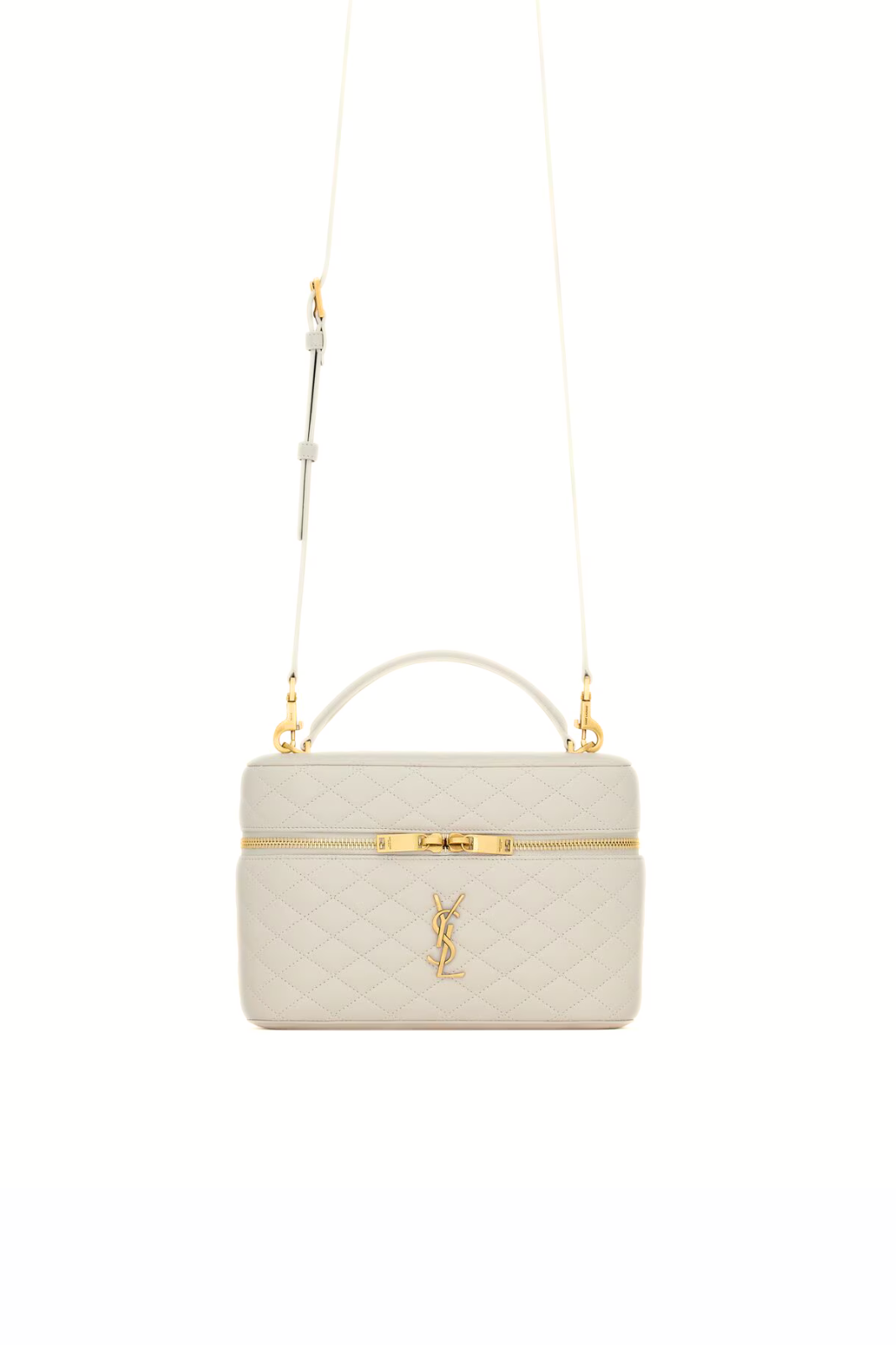 Saint Laurent Gaby Large Vanity Bag in Lambskin White
