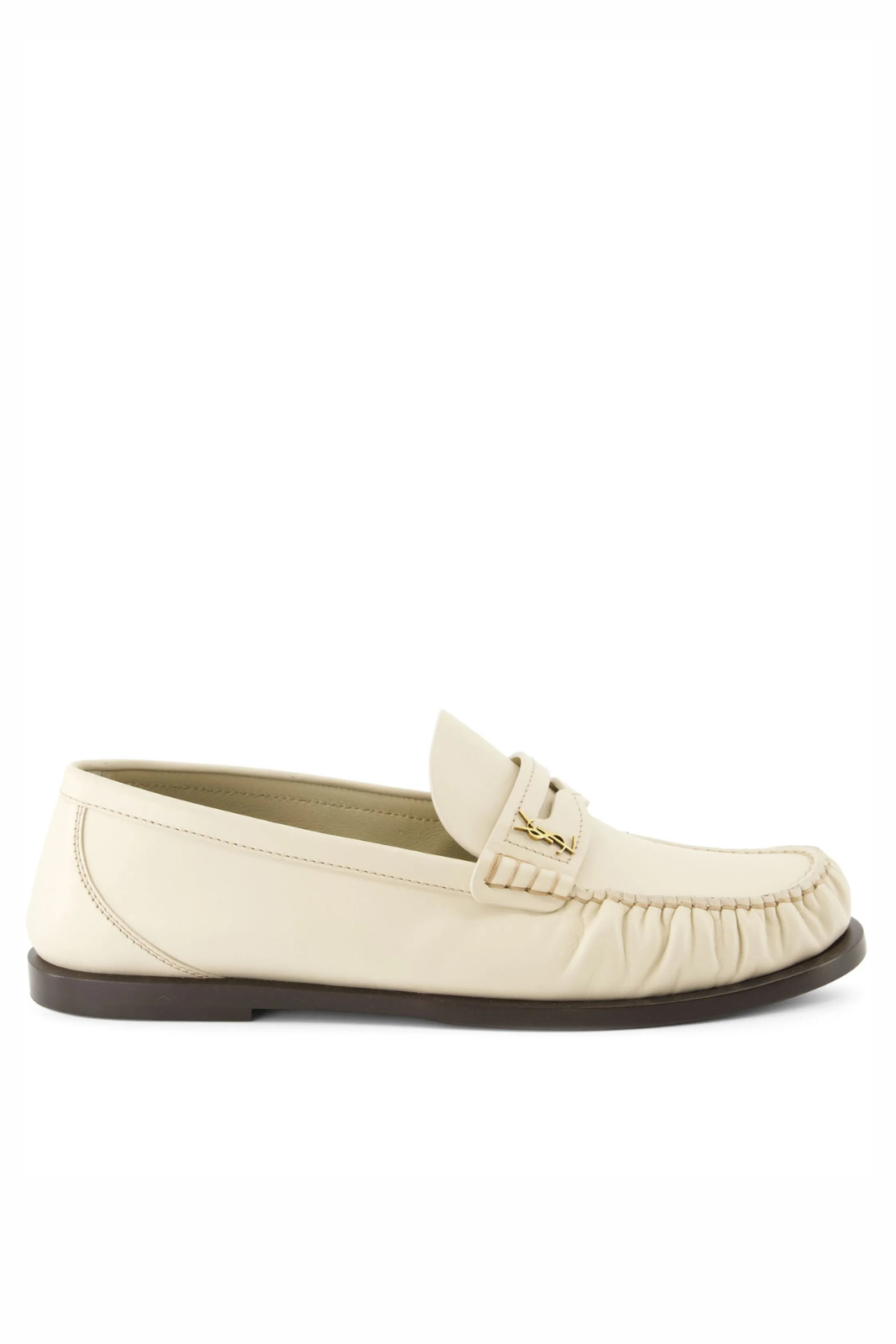 Кожени мокасини Prada Chocolate с четкана кожа