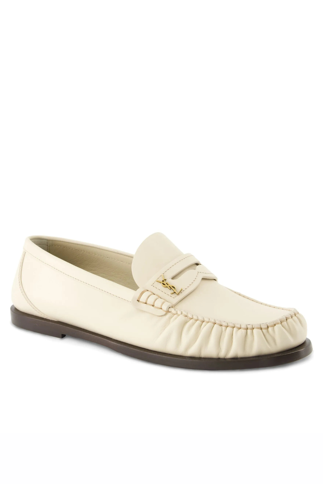 Кожени мокасини Prada Chocolate с четкана кожа