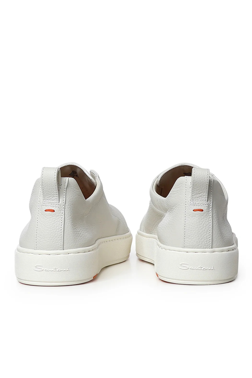 Santoni Men Leather slip-on sneakers White