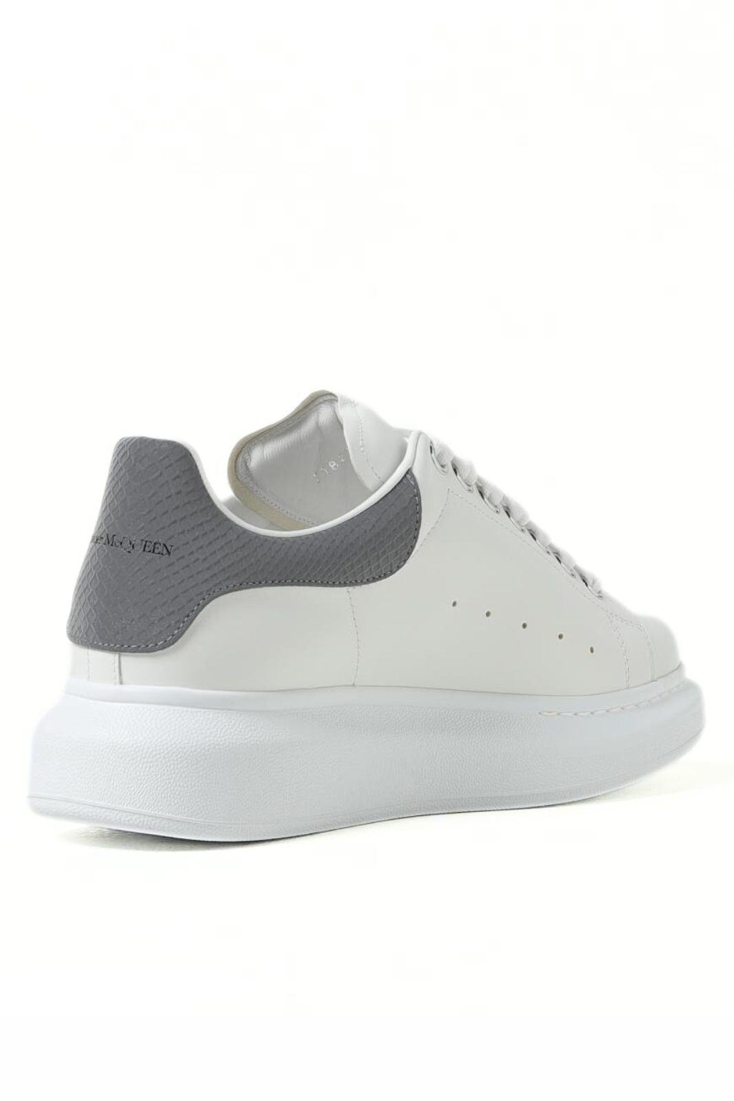 Alexander McQueen Oversized Reflective Counter Leather Low-Top Sneakers Grey