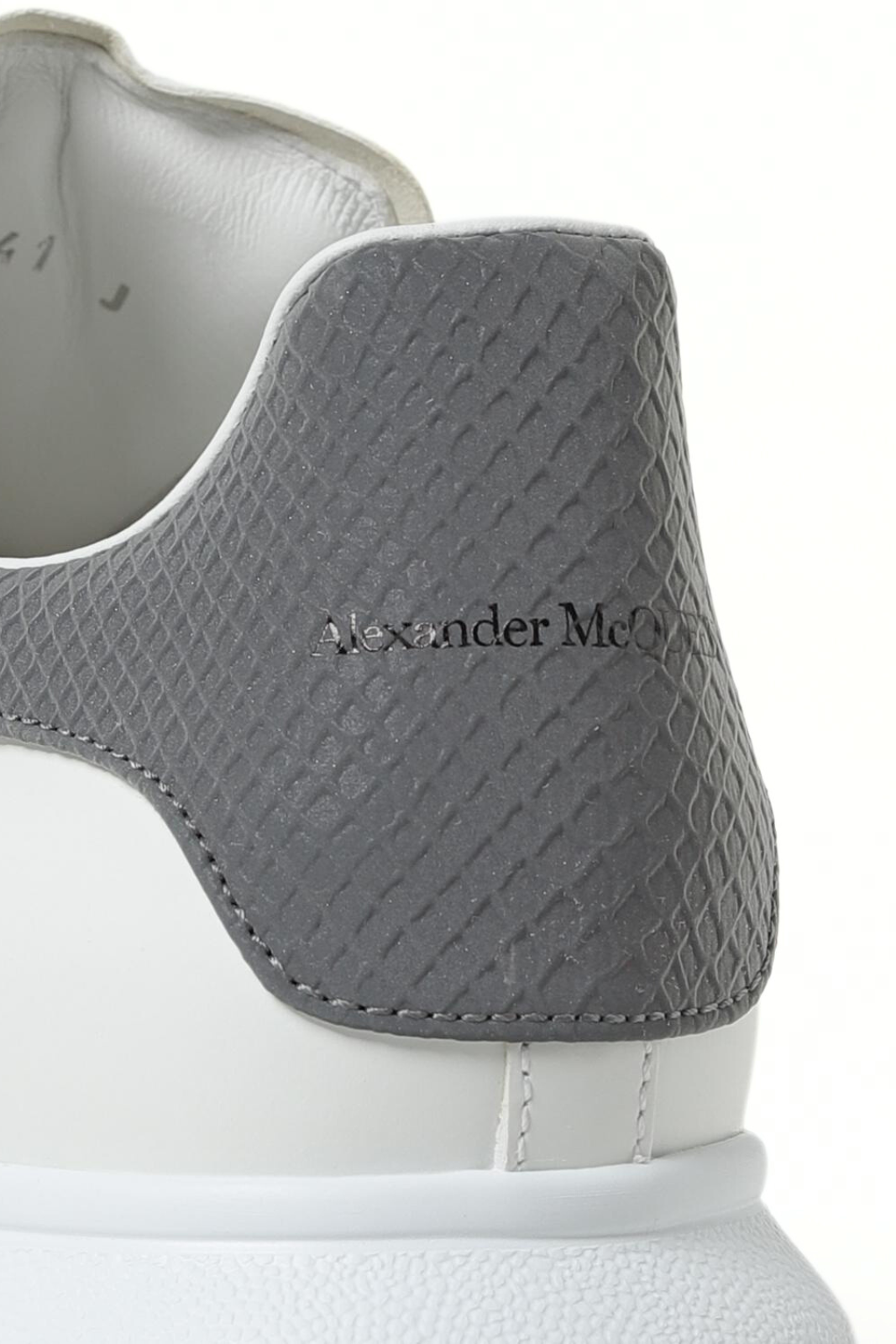 Alexander McQueen Oversized Reflective Counter Leather Low-Top Sneakers Grey
