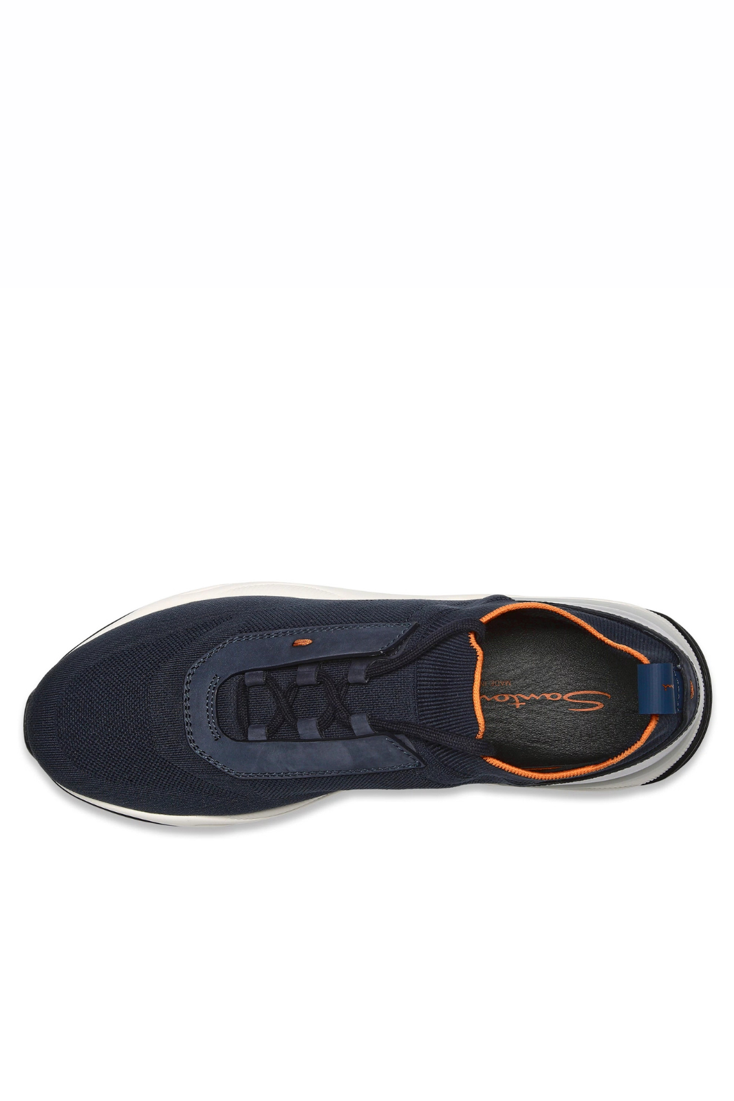 Santoni Men's blue stretch fabric sneakers