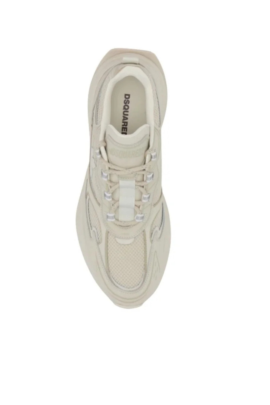 Dsquared2 Chalk Mesh and Leather Sprinter Sneakers White