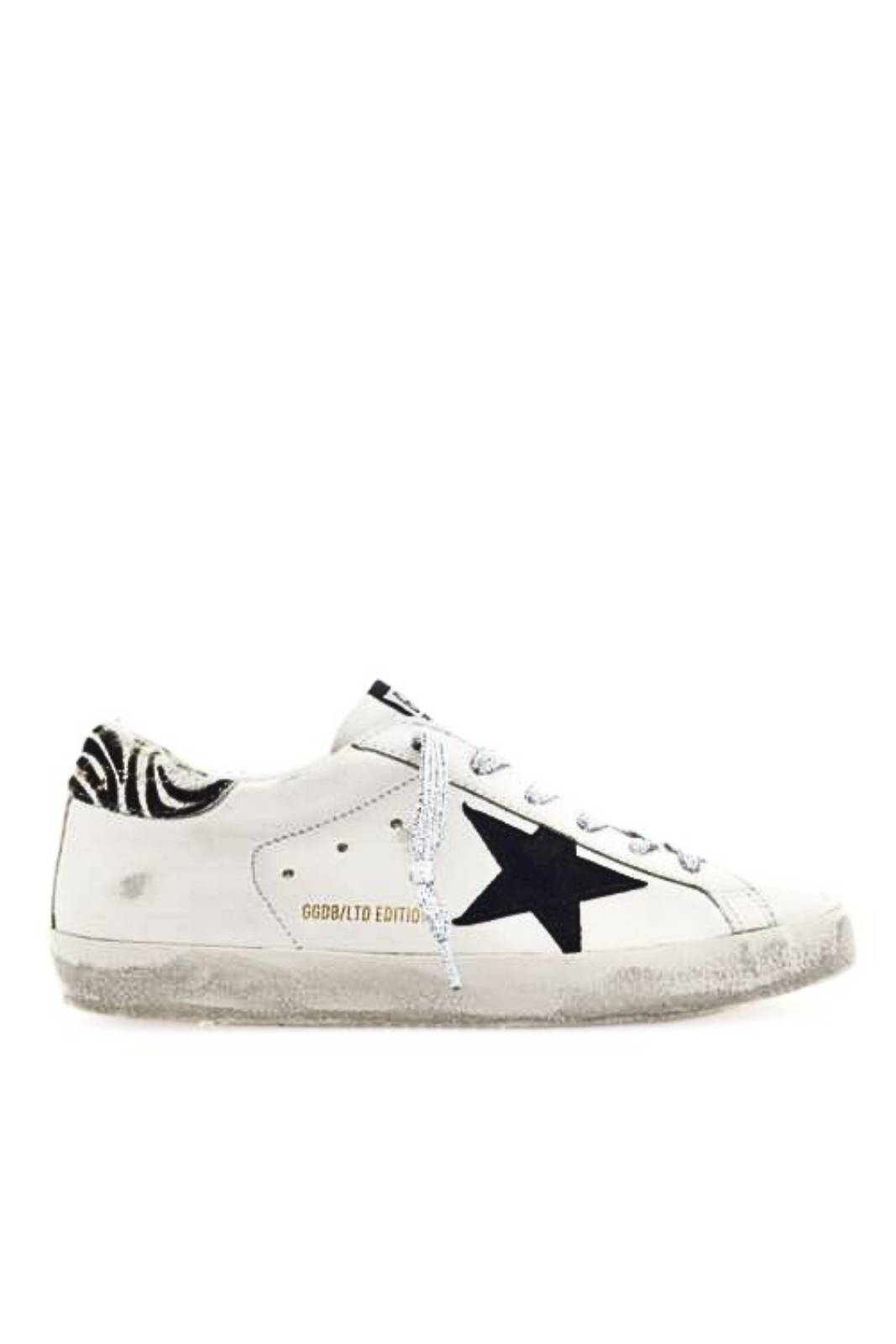 Мъжки кецове Golden Goose Super-Star с велурена звезда и синя лента за ток