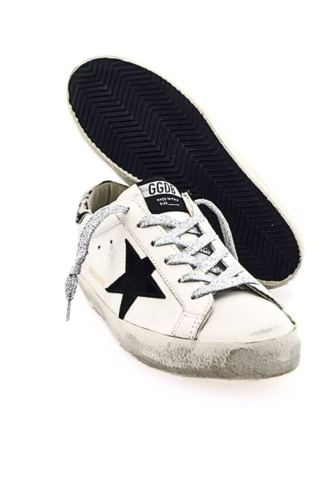 Мъжки кецове Golden Goose Super-Star с велурена звезда и синя лента за ток