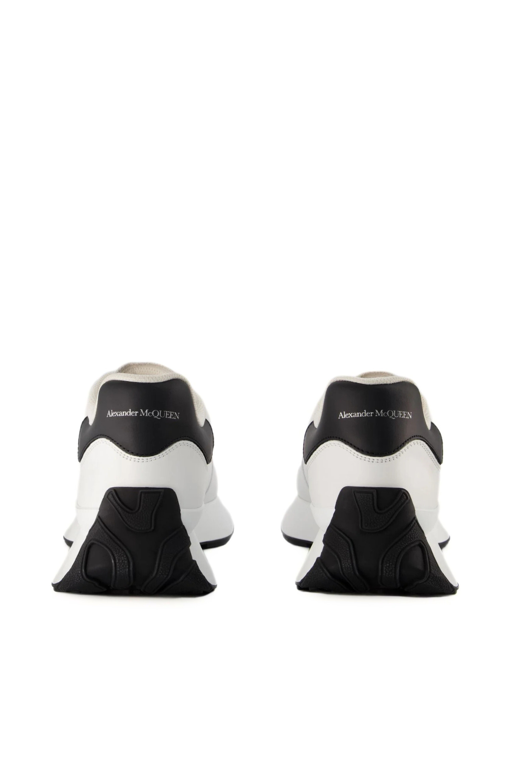 Alexander McQueen Sprint Runner Oversized Sneakers White Black Leather woman