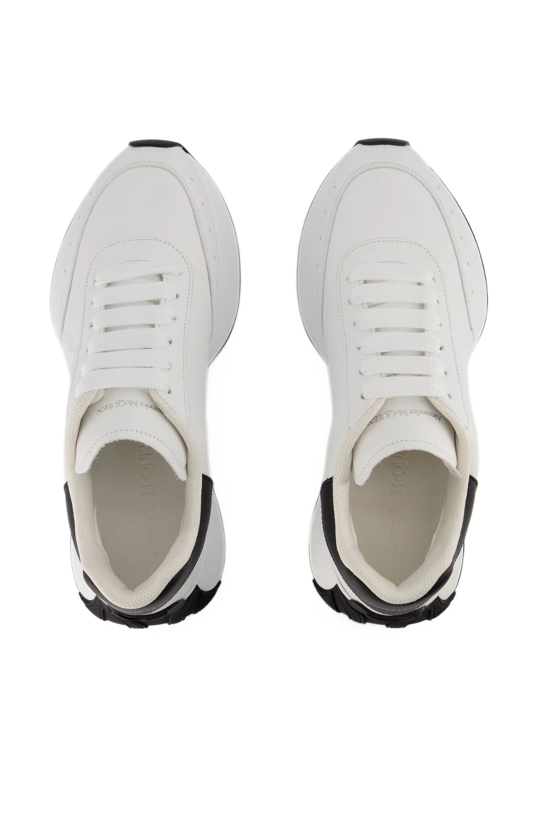 Alexander McQueen Sprint Runner Oversized Sneakers White Black Leather woman