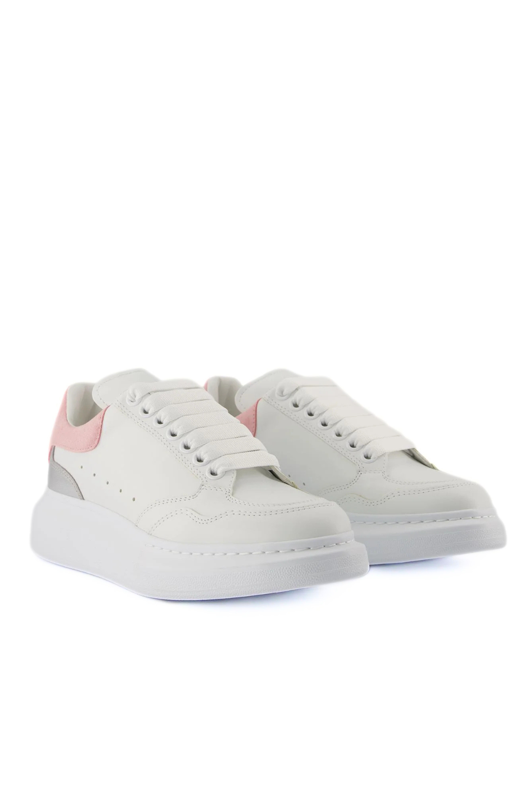 Alexander McQueen Oversized Sneakers Leather White Pink Man