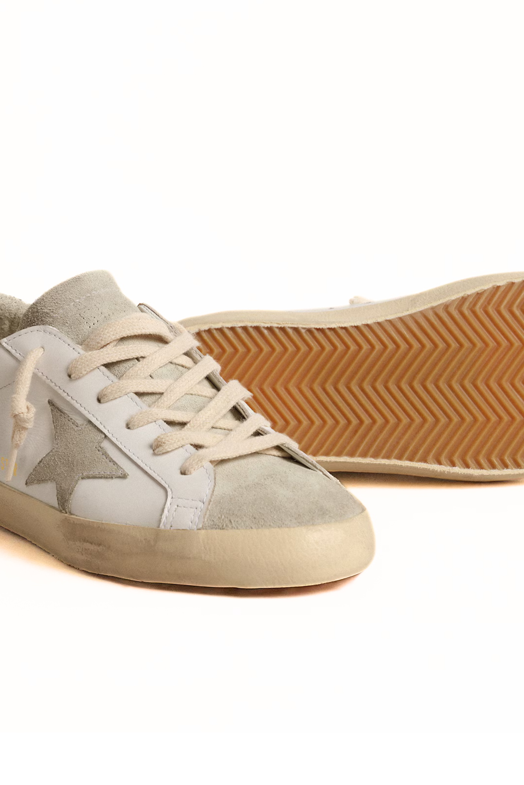 Golden Goose Super-Star Women's with grey star and silver glitter heel tab