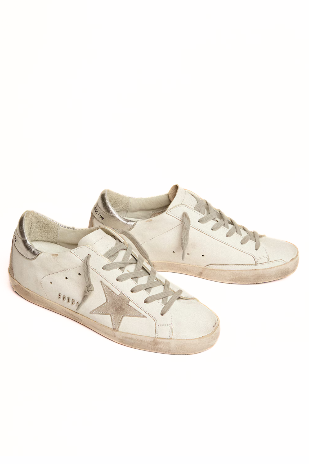 Мъжки кецове Golden Goose Super-Star с велурена звезда и синя лента за ток