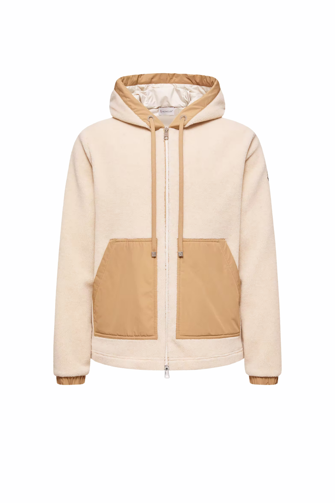 Moncler Teddy Zip-Up Hoodie Beige