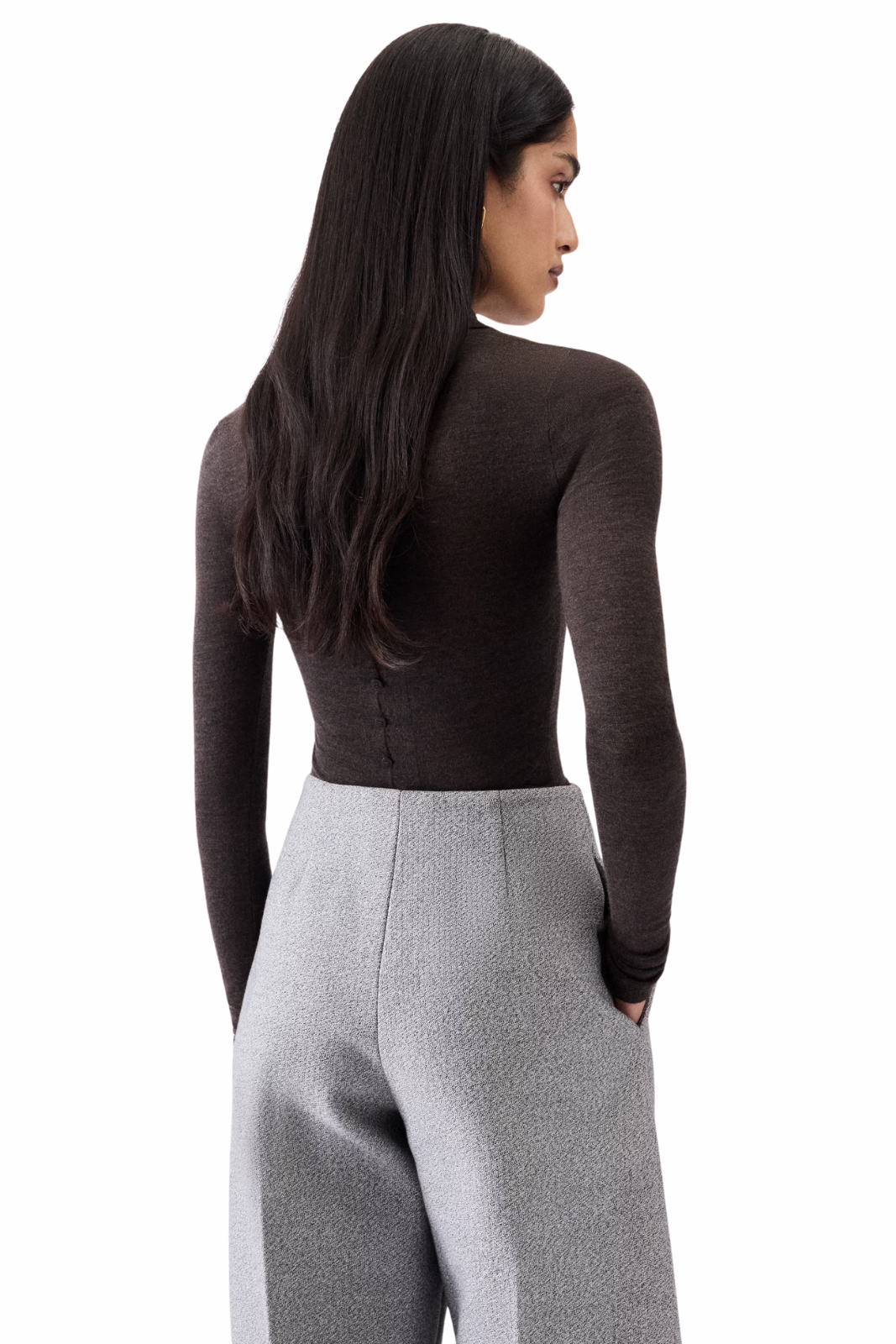 Jacquemus The Merino long-sleeve polo Brown shirt