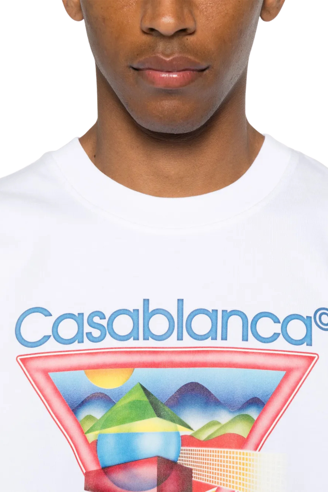 Casablanca White Cotton Tennis Club Icon T- Shirt for men