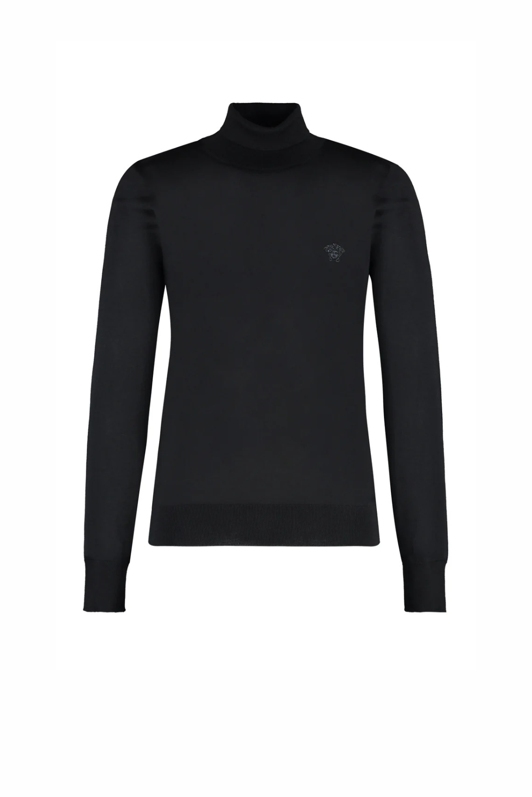 Versace Turtleneck Wool Blend Sweater with Logo