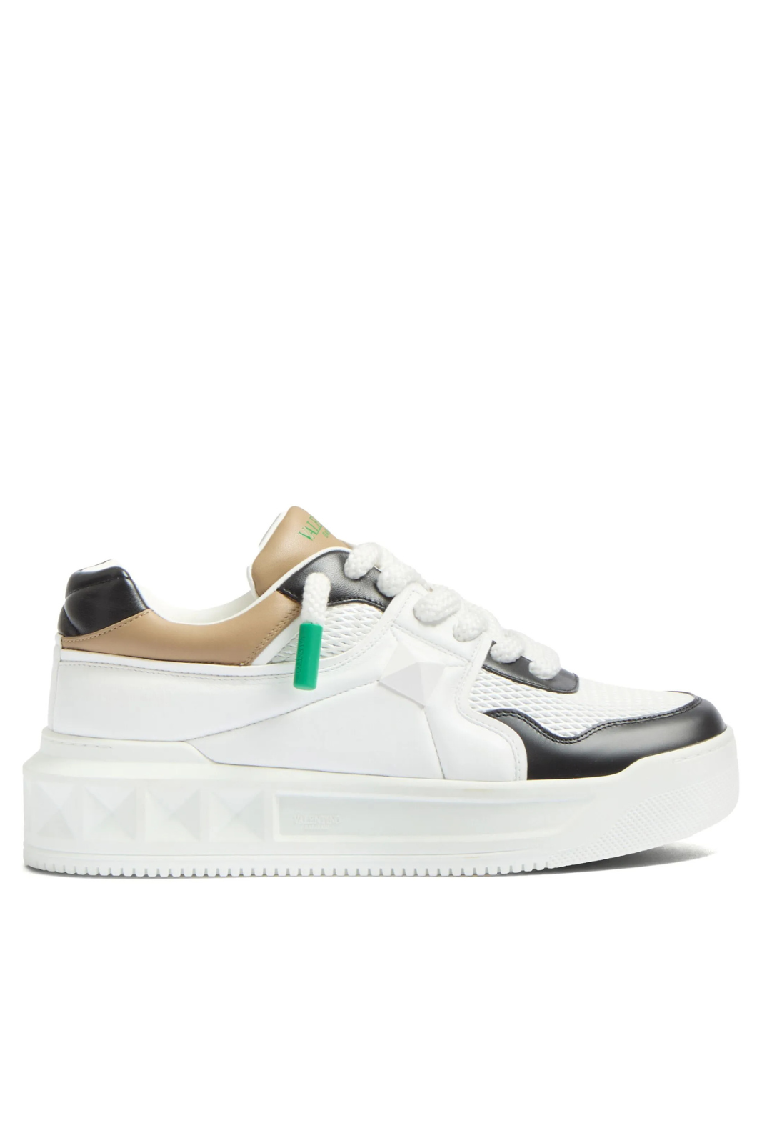 Valentino Garavani One Stud Man sneakers White Black Beige