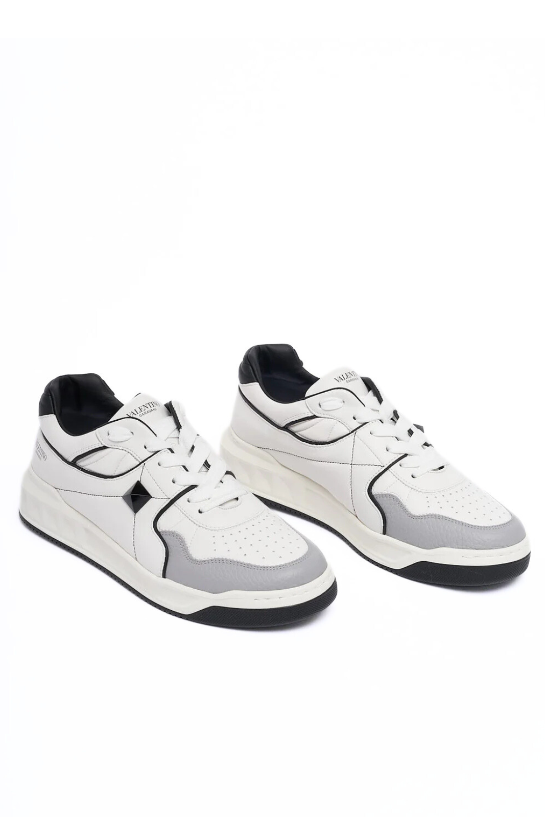 Valentino Garavani One Stud Leather White black Sneakers