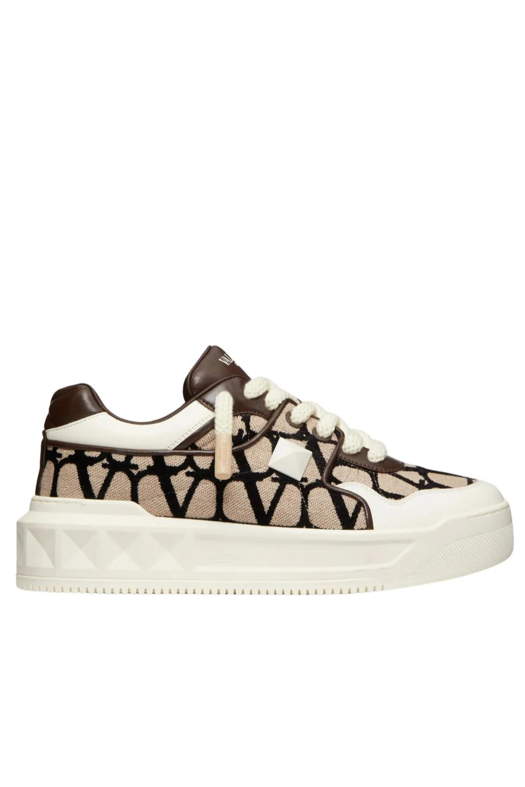 Valentino Garavani One Stud XL White/Beige Natural low-top sneakers