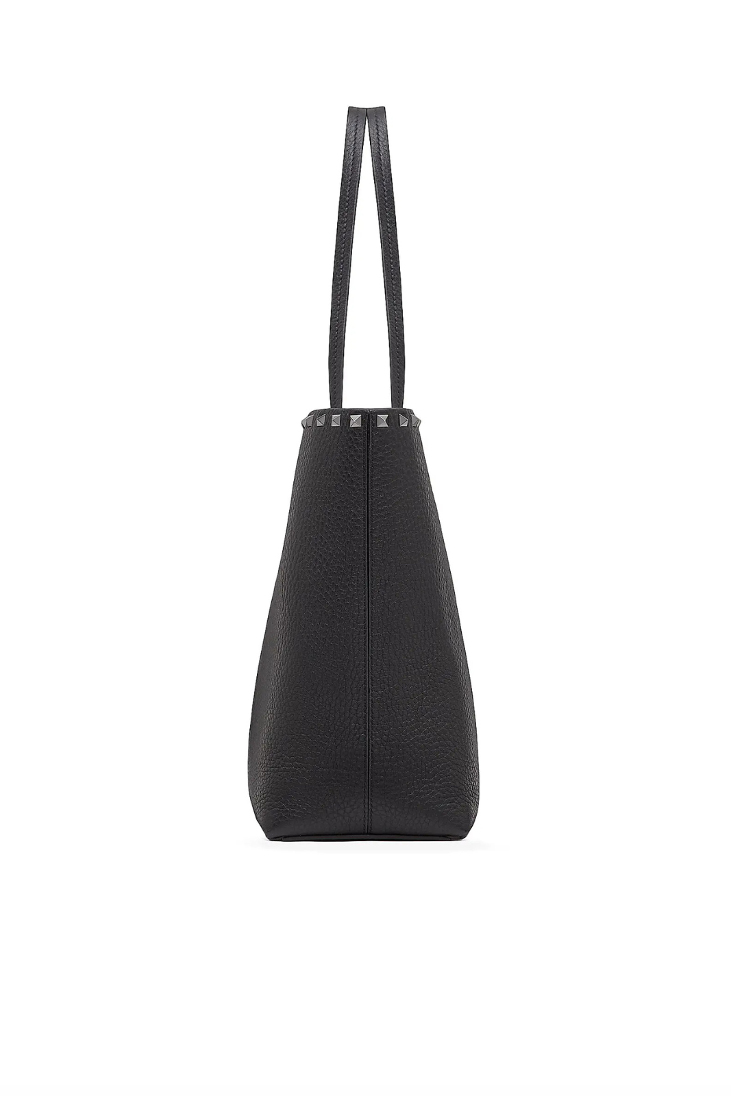 Valentino Garavani Rockstud Grainy Calfskin Tote Bag Black