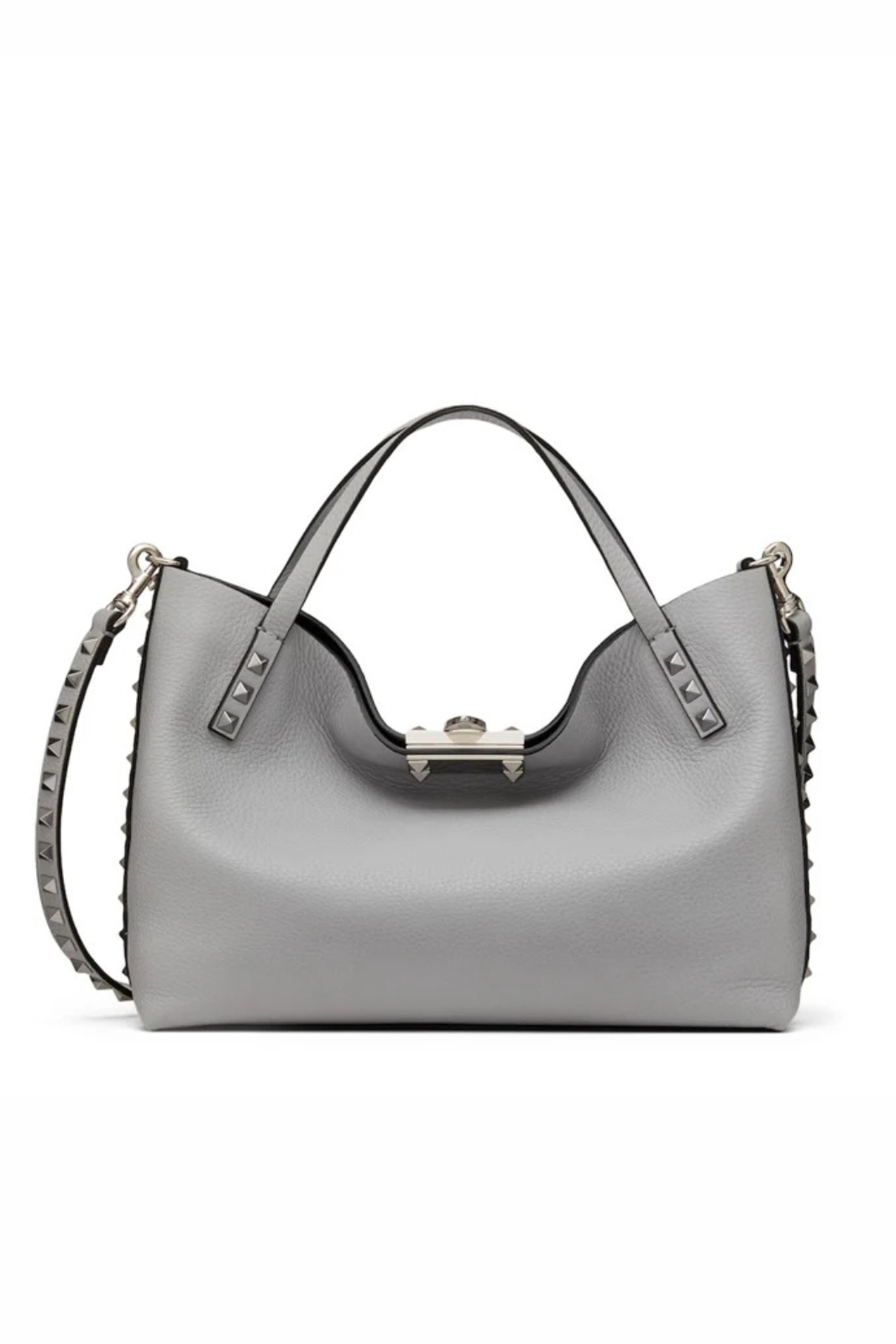 Valentino Garavani Small Rockstud Tote Bag Grey