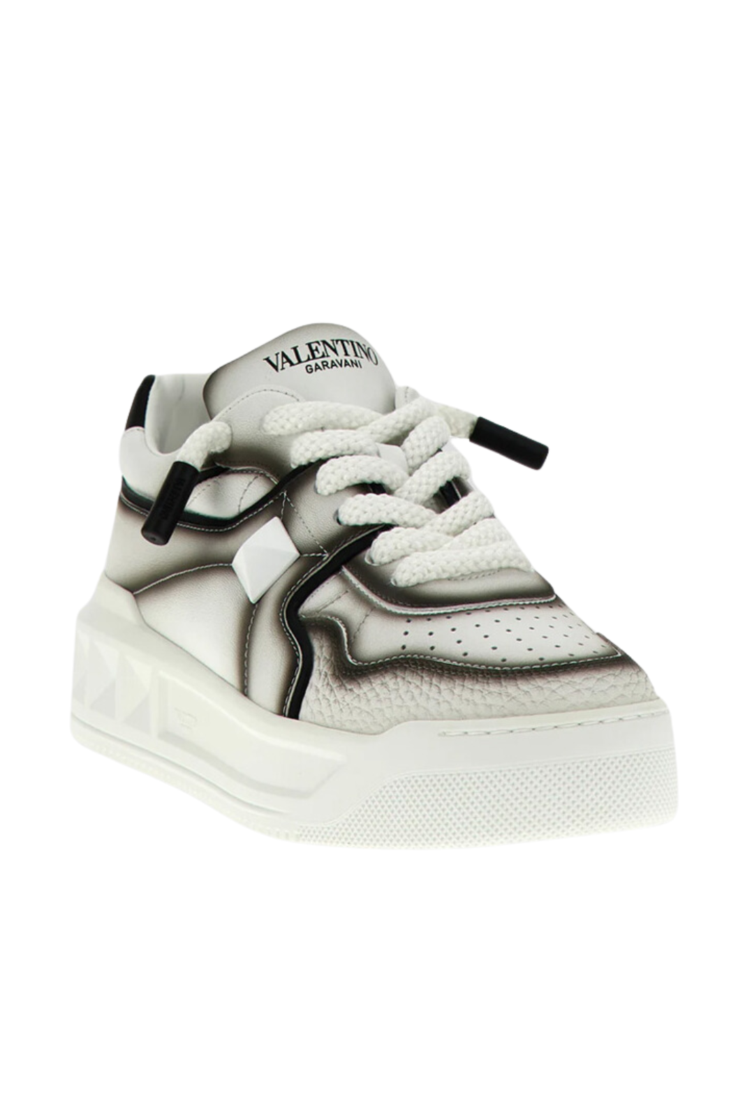 Valentino Garavani White & Black One Stud XL Sneakers