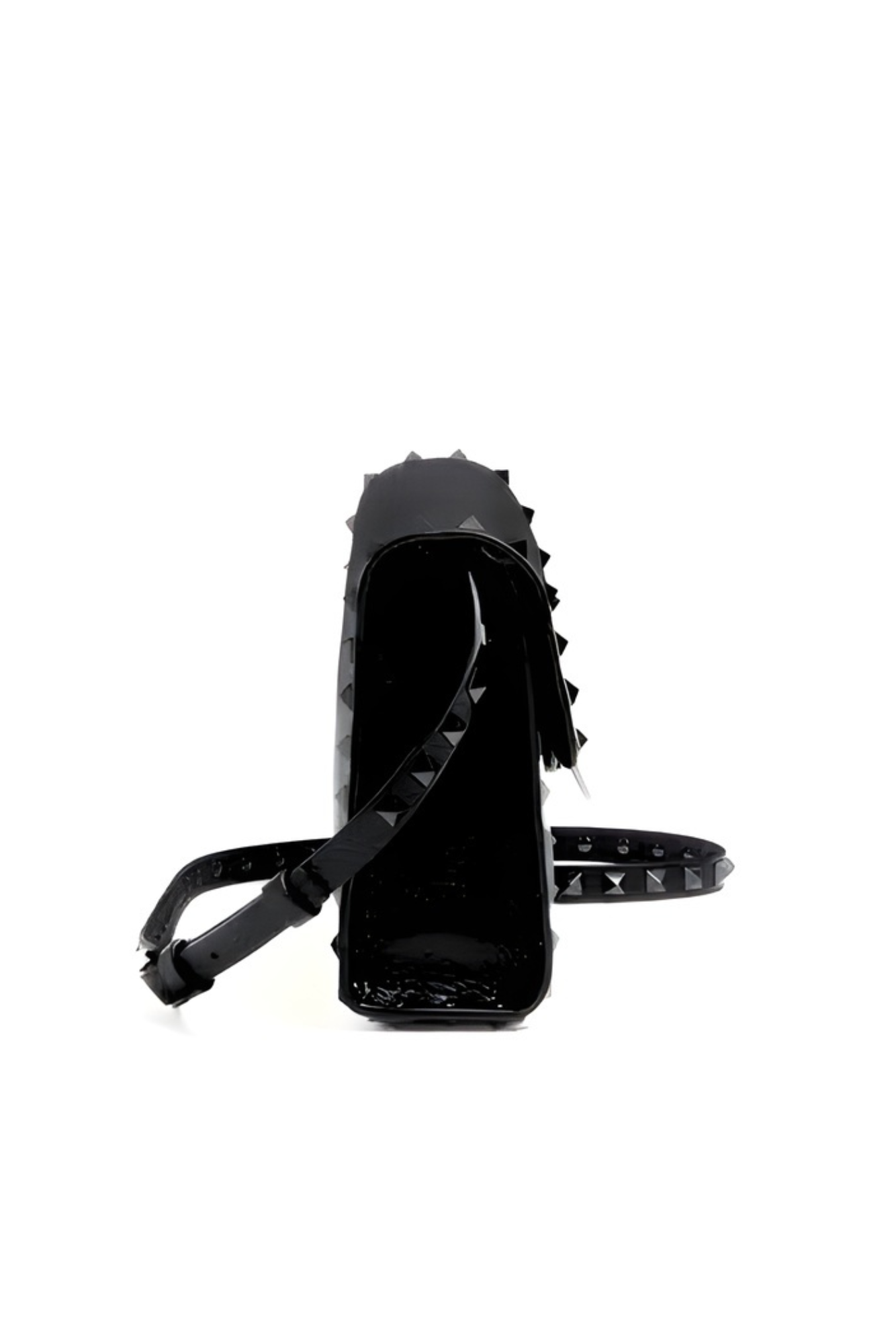 Valentino Garavani Small Rockstud Grainy Calfskin Crossbody Black Bag