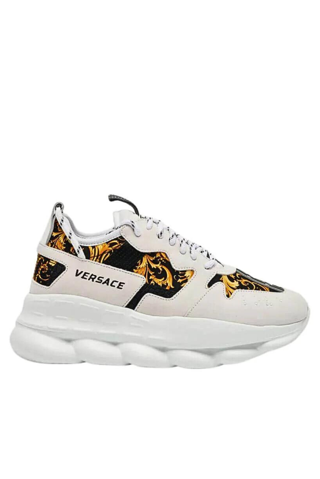 Versace Chain Reaction Sneaker с бароков принт бяло/черно/златно